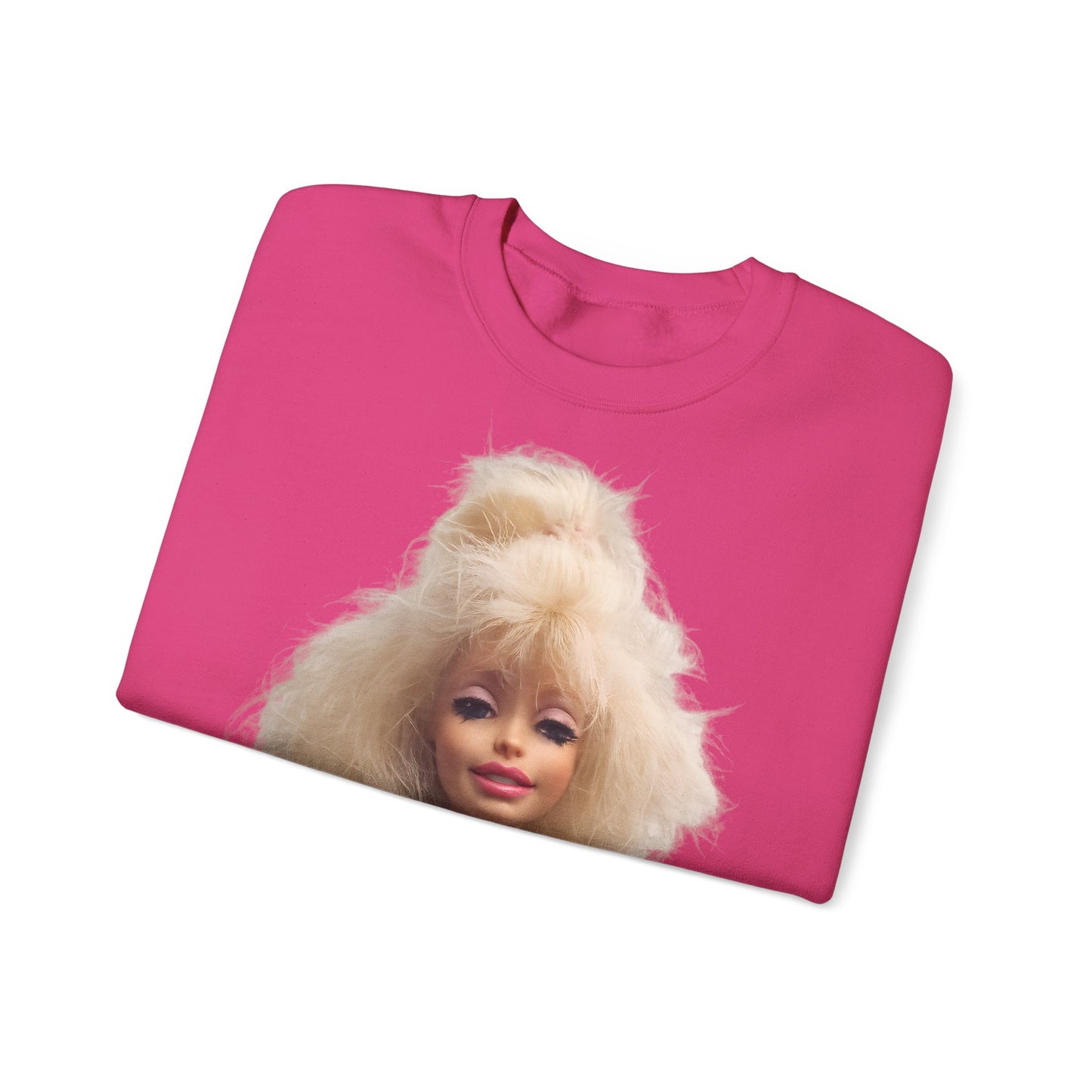 Retro Puppen Portrait T-Shirt Damen | 80er Jahre Blond Doll Fashion Shirt | Pinke Jacke Vintage Style Geschenk
