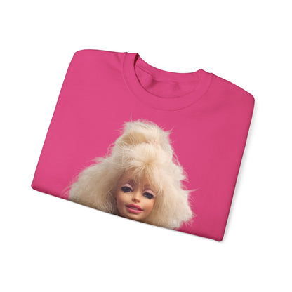 Retro Puppen Portrait T-Shirt Damen | 80er Jahre Blond Doll Fashion Shirt | Pinke Jacke Vintage Style Geschenk