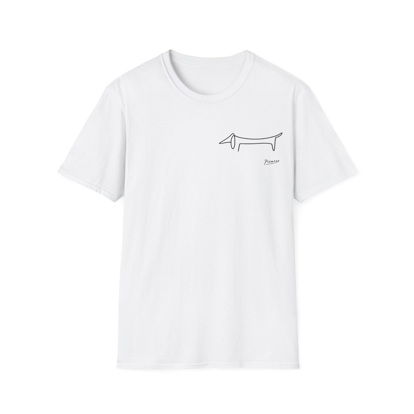 Picasso Dackel T-Shirt – Minimalistische Hundelinie mit Kultfaktor - kleines Motiv