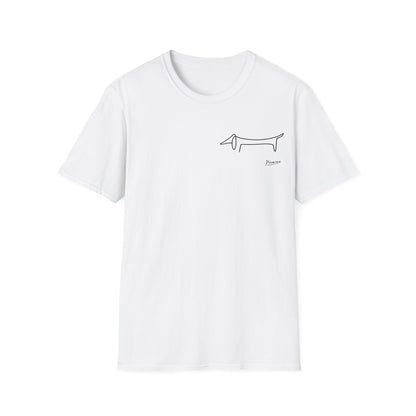 Picasso Dackel T-Shirt – Minimalistische Hundelinie mit Kultfaktor - kleines Motiv
