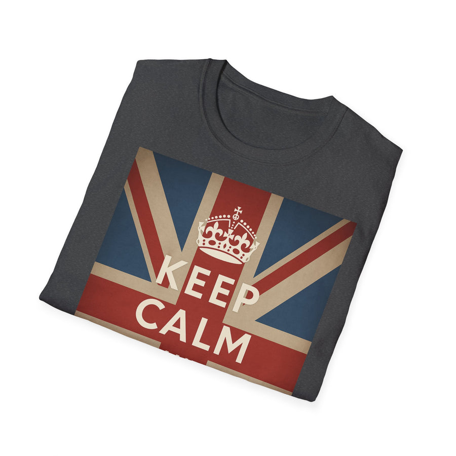 True Insights T-Shirt Keep Calm and Carry On Union Jack Vintage in Frontansicht, britische Flagge, Unisex