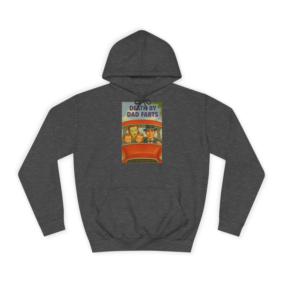 True Insights Death by Dad Farts Hoodie – Retro-Familiendrama mit schwarzem Humor in Charcoal