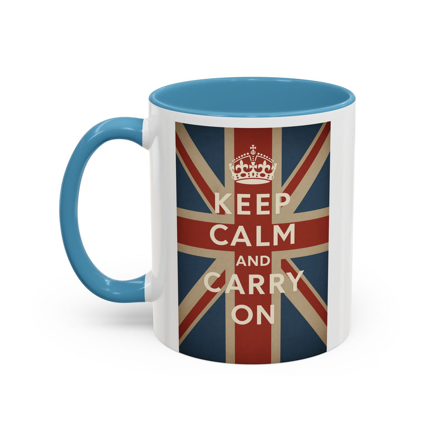 Mug Keep Calm and Carry On – Tasse Union Jack rétro British avec couronne