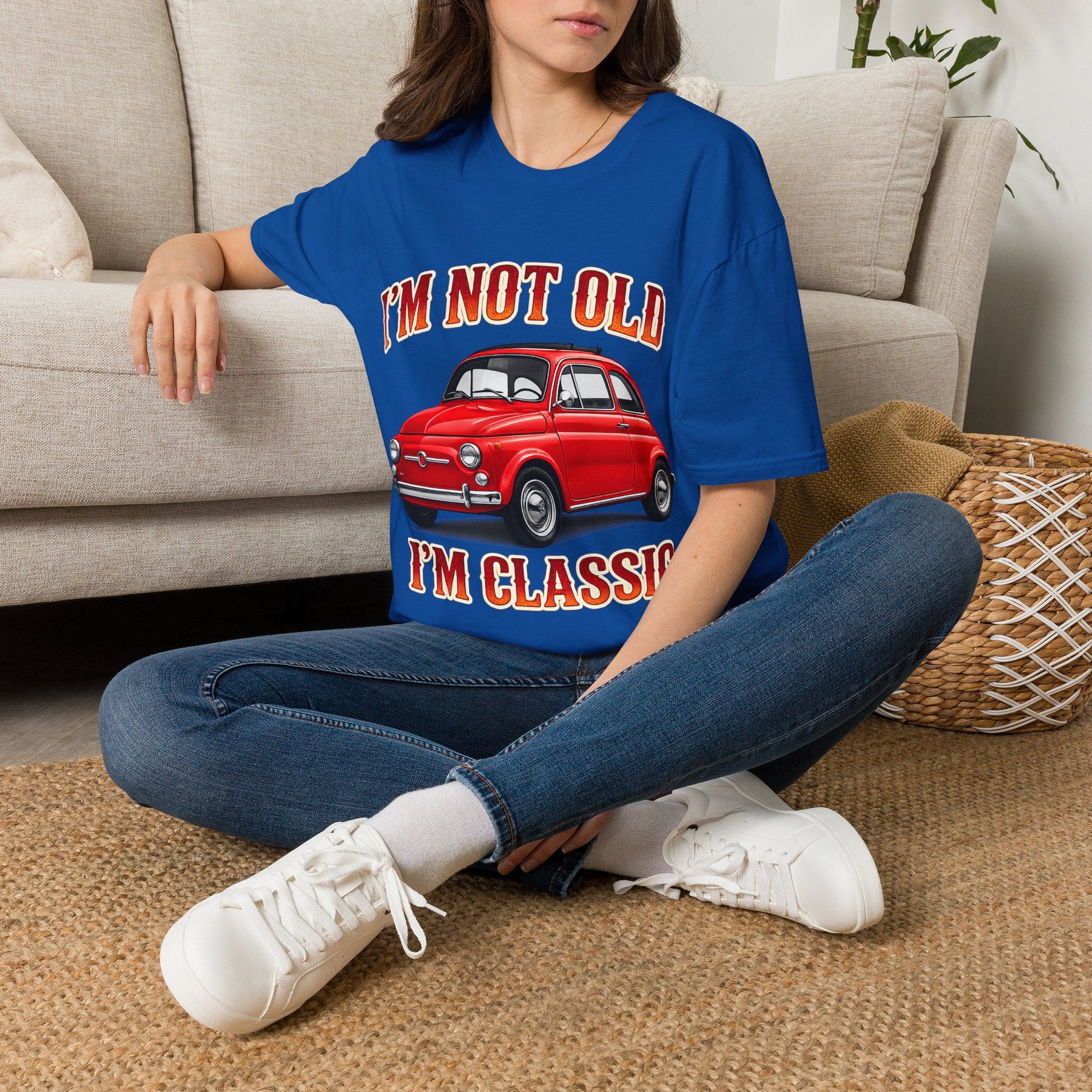 True Insights Retro T-Shirt roter Oldtimer Motiv, Vintage Outfit für Herren zum Verschenken