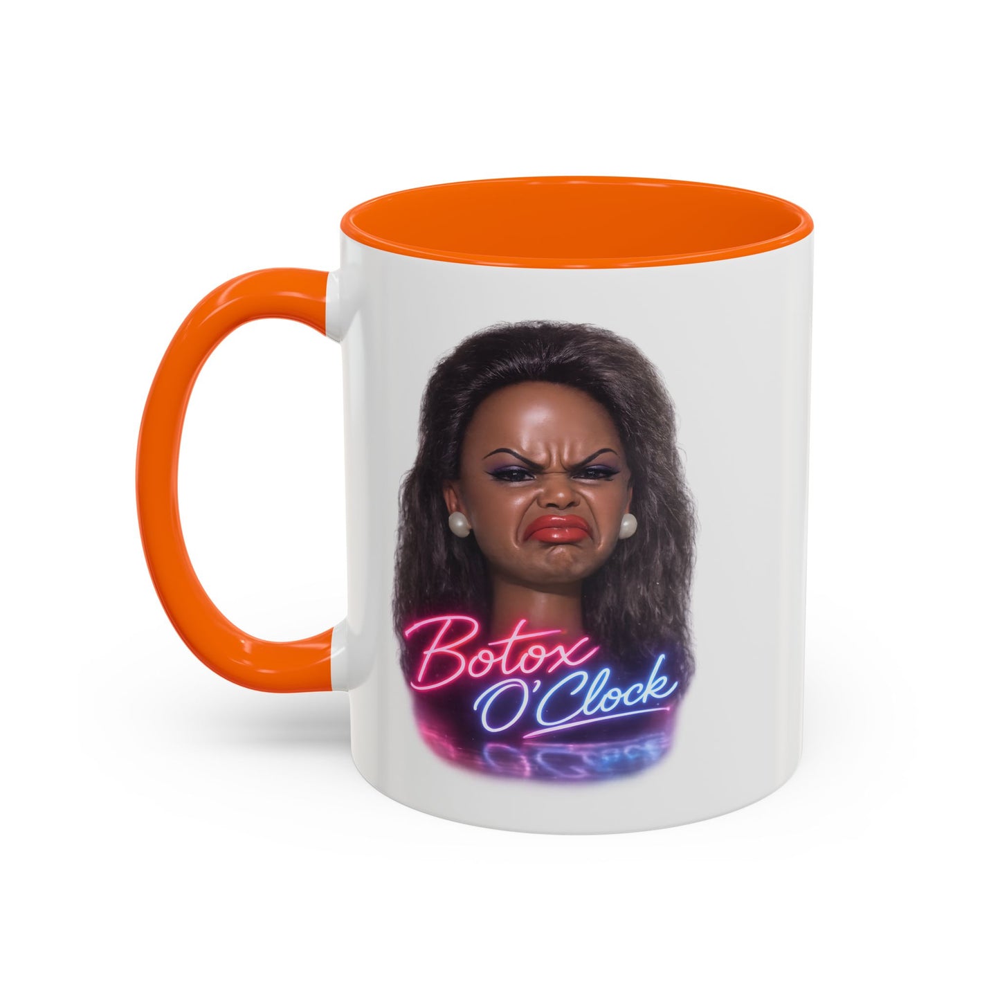 Botox O'Clock Tasse - Lustige Neon Kaffeetasse mit witzigem Grimasse-Motiv, Geschenk für Beauty-Fans & Humor-Liebhaber