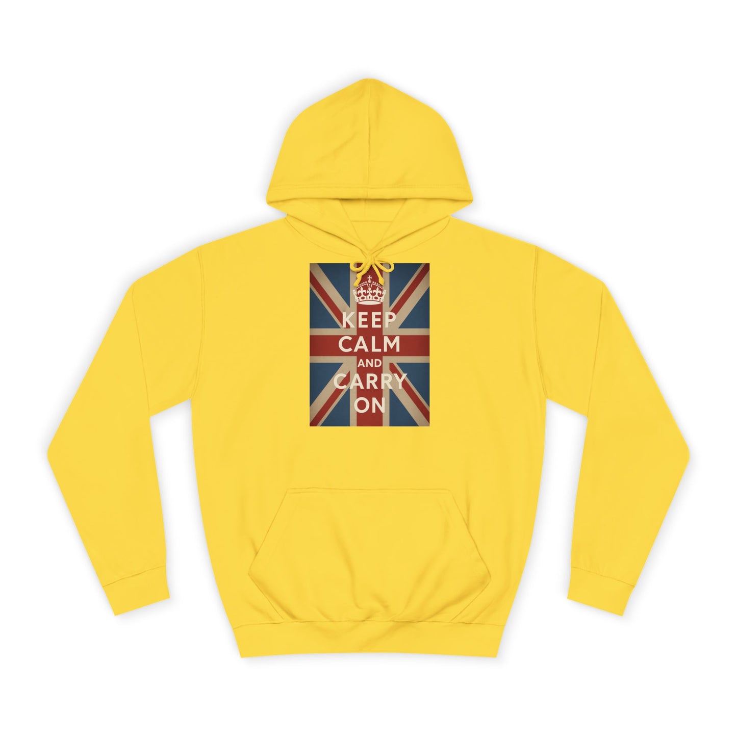 Keep Calm and Carry On Hoodie – Union Jack Britse Vlag Kroon Vintage Retro Hoodie voor UK-Fans