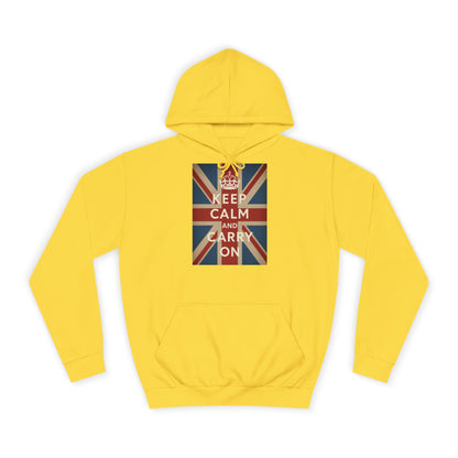 Keep Calm and Carry On Hoodie – Union Jack Britse Vlag Kroon Vintage Retro Hoodie voor UK-Fans