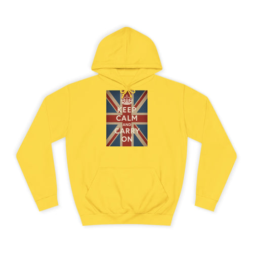 Keep Calm and Carry On Hoodie – Union Jack Britische Flagge Krone Vintage Retro Kapuzenpullover für UK-Fans