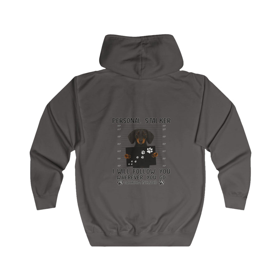 True Insights Dackel Personal Stalker Zip-Hoodie – Lustiges Dackel-Motiv – I Will Follow You