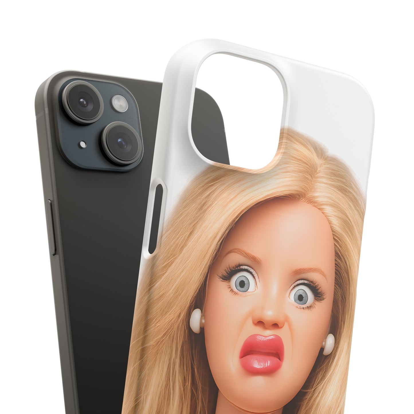 Lustige Handyhülle mit schockiertem Puppen-Gesicht – Meme Handy Case für Humor-Fans & witzige Geschenkidee