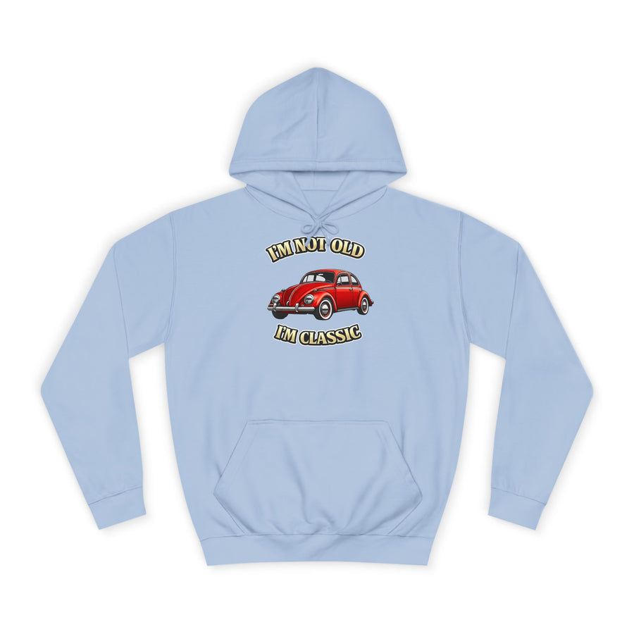 True Insights Vintage VW Käfer Hoodie – I'm Not Old I'm Classic Geschenk für Käfer-Fans in Sky Blue