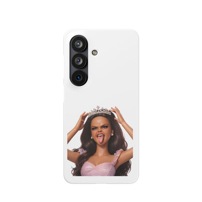 Barbicore Handyhülle – Frecher Beauty Queen Look mit Tiara & Zunge raus | Pink Puppen-Style Case für Fashion-Fans