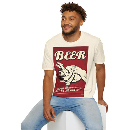 🍻 BEER - Helping Straight Guys Cross the Line Since 1862! – Freches Satire-Design für mutige Statements | True Insights