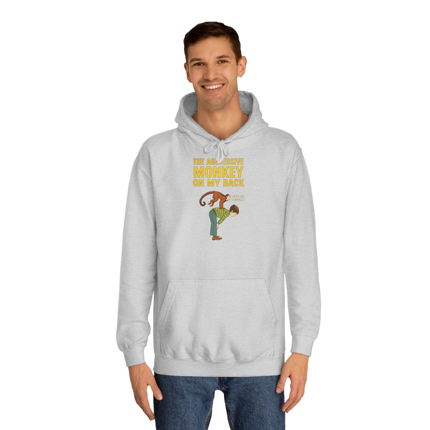 The Aggressive Monkey On My Back Hoodie - Lustiger Affe Vintage Retro Spruch Kapuzenpullover - Ironischer Humor Geschenk