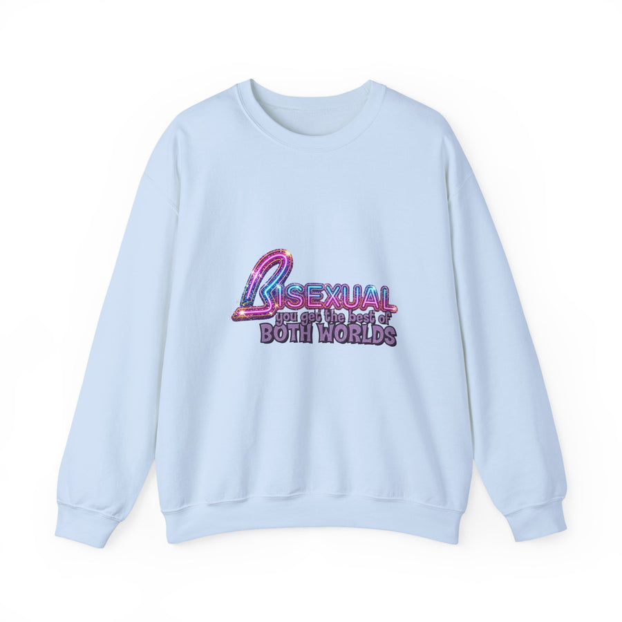 Bisexual – Best of Both Worlds Sweatshirt – Glittermotief voor Bi Pride en Pride