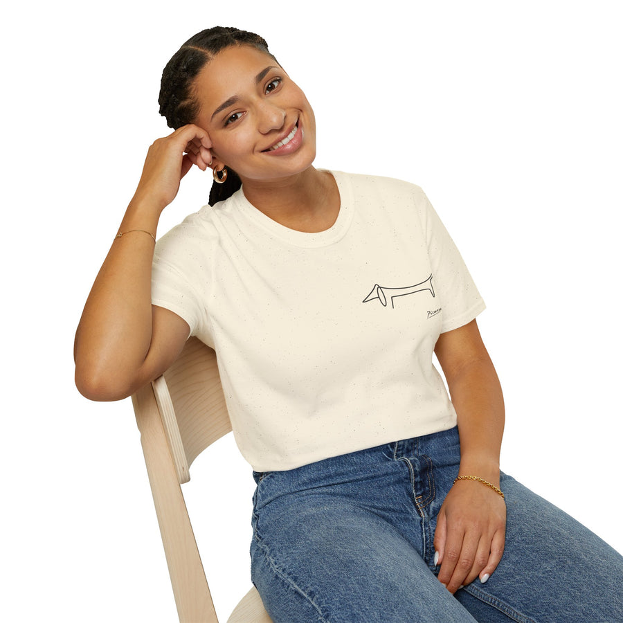 Dackel T-Shirt Picasso Linie – Geschenk für Dackel-Fans