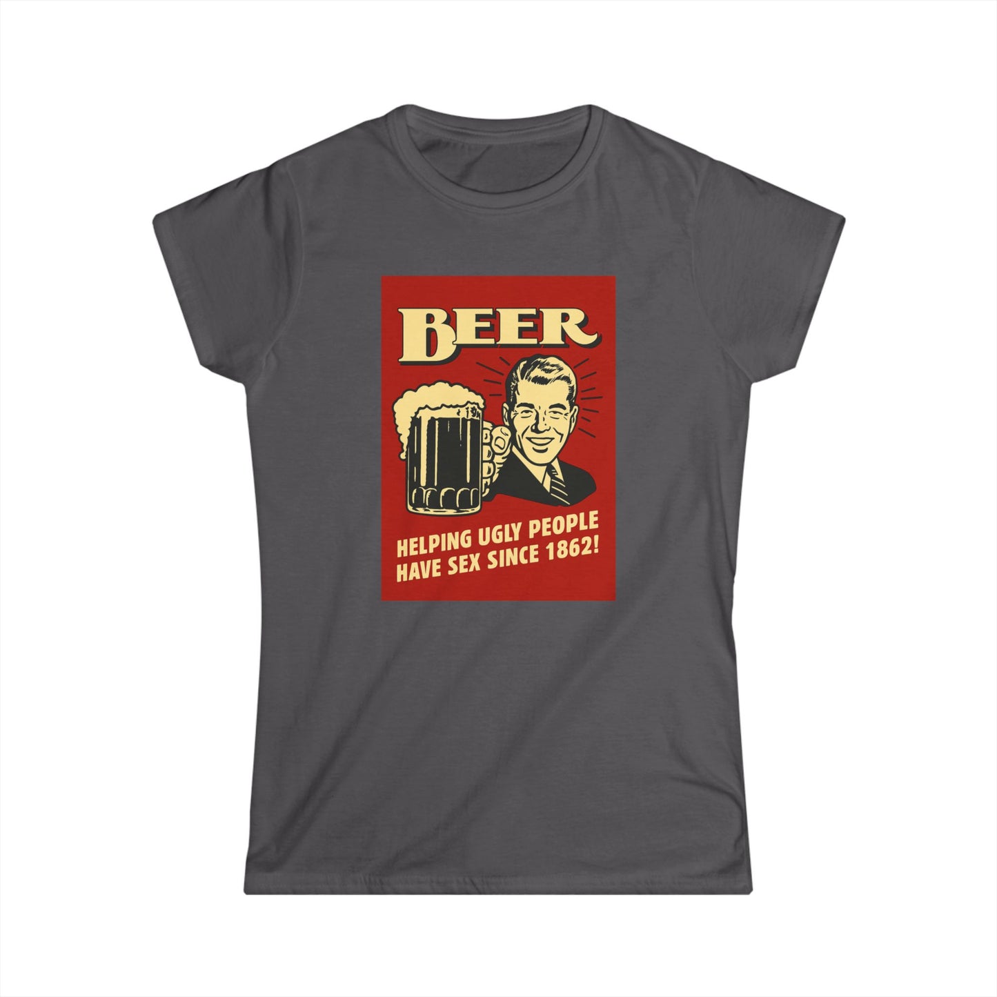 Beer Shirt Damen - Helping Ugly People Have Sex Since 1862 - Lustiges Retro Bier T-Shirt für Party & Feiern