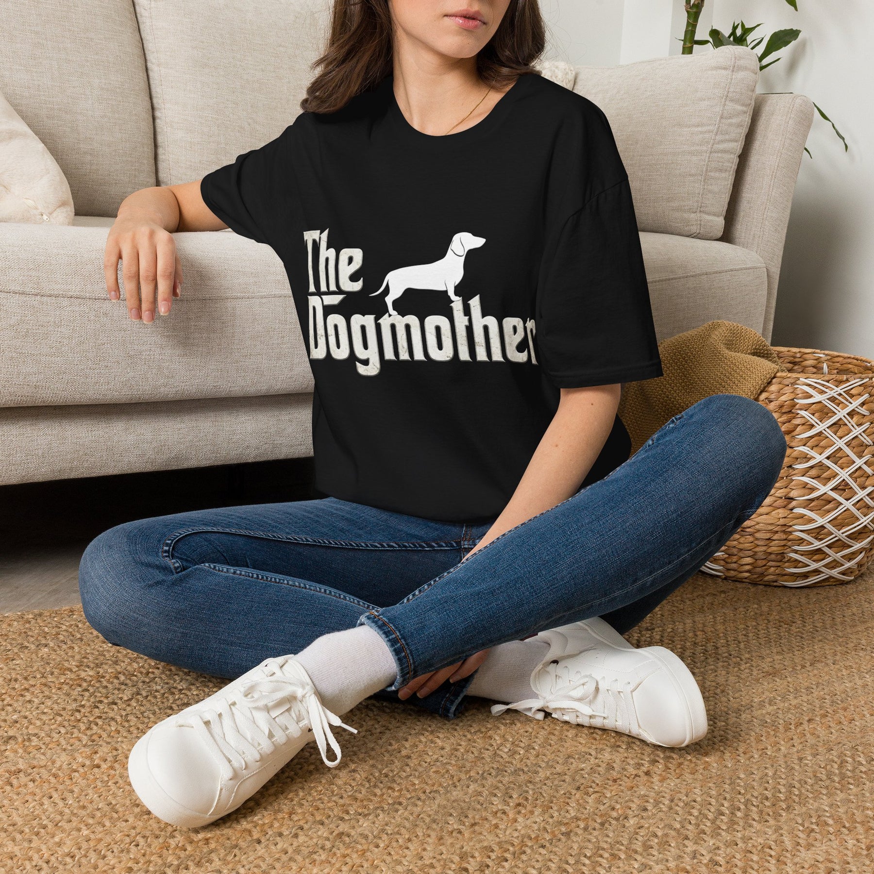 True Insights T-Shirt The Dogmother Dackel Design im Detail, witziges Geschenk für Dackelbesitzer
