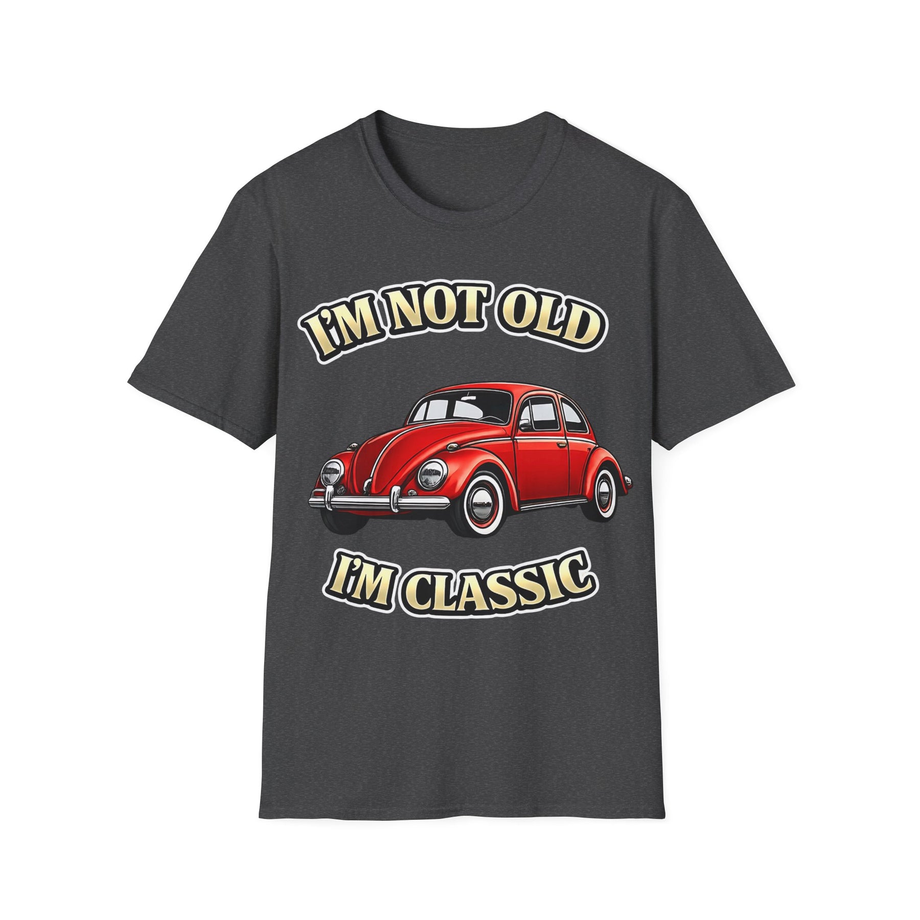 True Insights T-Shirt Vintage Käfer Oldtimer Im Not Old Im Classic in Dark Heather mit Retro-Print