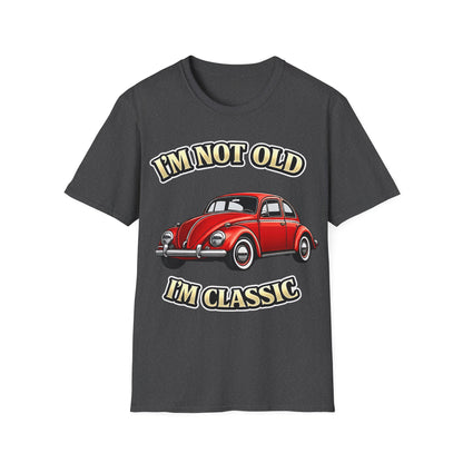 True Insights T-Shirt Vintage Käfer Oldtimer Im Not Old Im Classic in Dark Heather mit Retro-Print