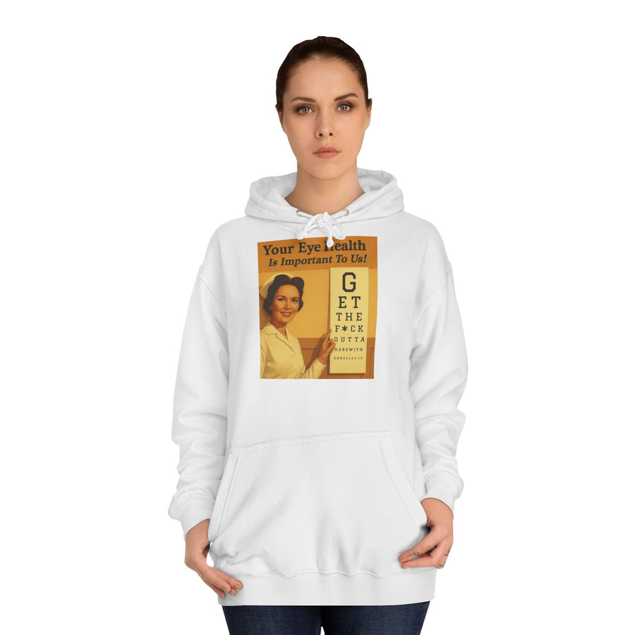 Your Eye Health Is Important To Us Hoodie – Satirisches 50s-Motiv mit Sehtest