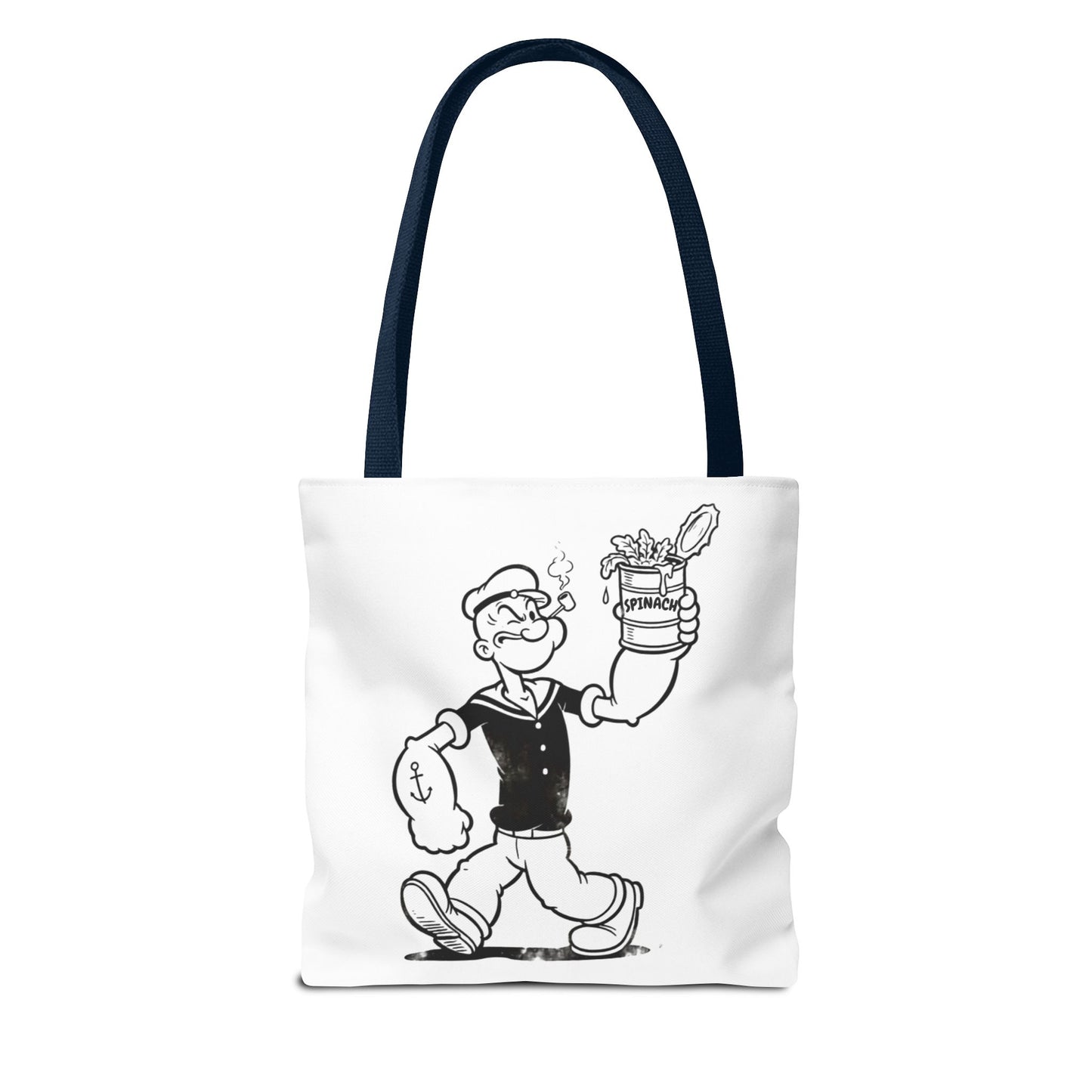 Popeye Spinat Dose Comic Kult Tote Bag – Retro Sailor Beutel aus Polyester, ideal für Comic-Fans & Nostalgiker