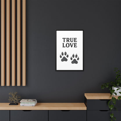 TRUE LOVE – Gerahmtes Wandbild mit Pfotenabdrücken | Tierliebe als stilvolles Geschenk