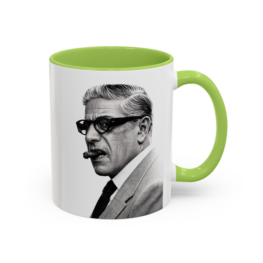 Mug Aristoteles Onassis – Portrait noir & blanc avec cigare & lunettes | Mug coloré pour fans d'histoire & de style