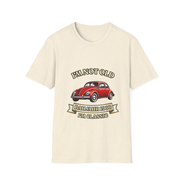 True Insights T-Shirt Jahrgang 1966 Oldtimer Käfer in Natur, Geschenk zum 60. Geburtstag