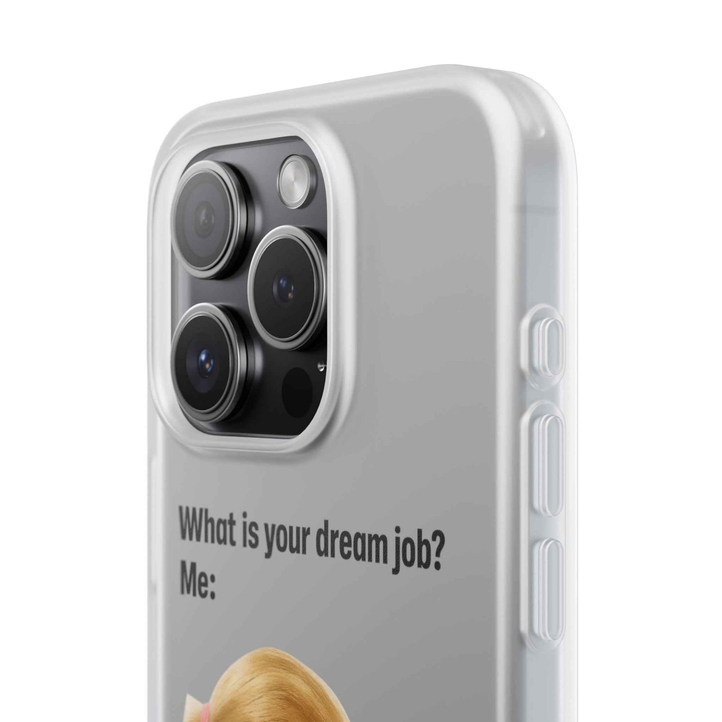 Traumjob Handyhülle – Satirische Anti-Work Phone Case mit Puppen-Illustration