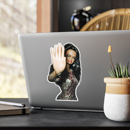 Talk to the Hand Sticker – Diva Barbie Stop-Geste, glamouröser Fashion-Doll Aufkleber für Laptop, Handy & Deko