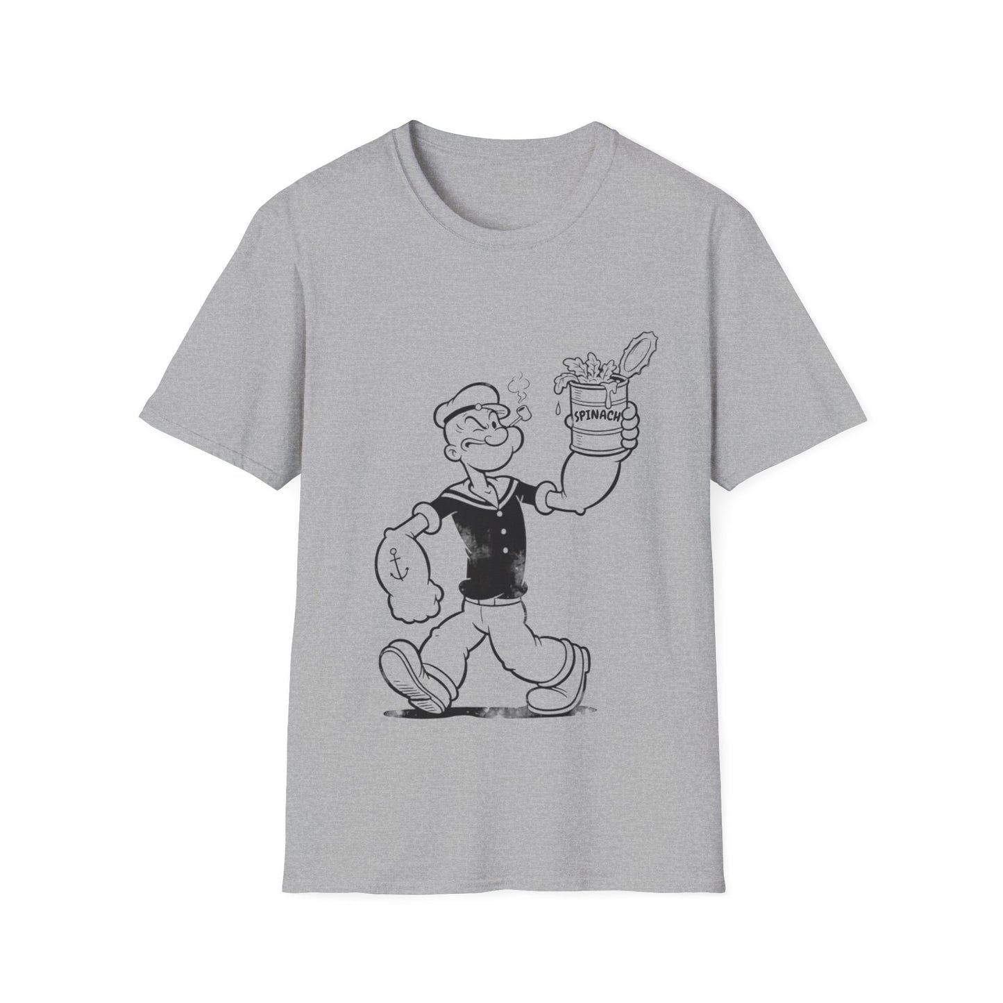 Popeye Spinat Dose T-Shirt Unisex – Retro Comic Kult Sailor Cartoon Fan Shirt Geschenk