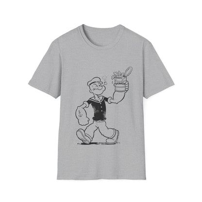 Popeye Spinat Dose T-Shirt Unisex – Retro Comic Kult Sailor Cartoon Fan Shirt Geschenk