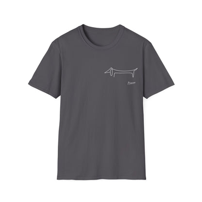 Picasso Dackel T-Shirt – Minimalistische Hundelinie mit Kultfaktor - kleines Motiv