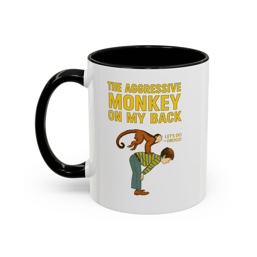 Mug Aggressive Monkey On My Back - Tasse drôle rétro vintage