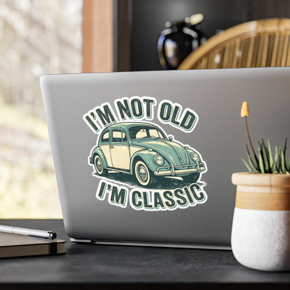 I'm Not Old I'm Classic Sticker - Vintage Käfer Retro Aufkleber - Geschenk für Oldtimer-Fans & Geburtstag