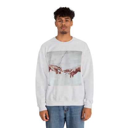 Sweatshirt – The Deal Sweatshirt – Satirische Kunst trifft Streetwear | Michelangelo Meme Design | True Insights Design mit Humor
