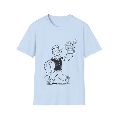 Popeye Spinat Dose T-Shirt Unisex – Retro Comic Kult Sailor Cartoon Fan Shirt Geschenk