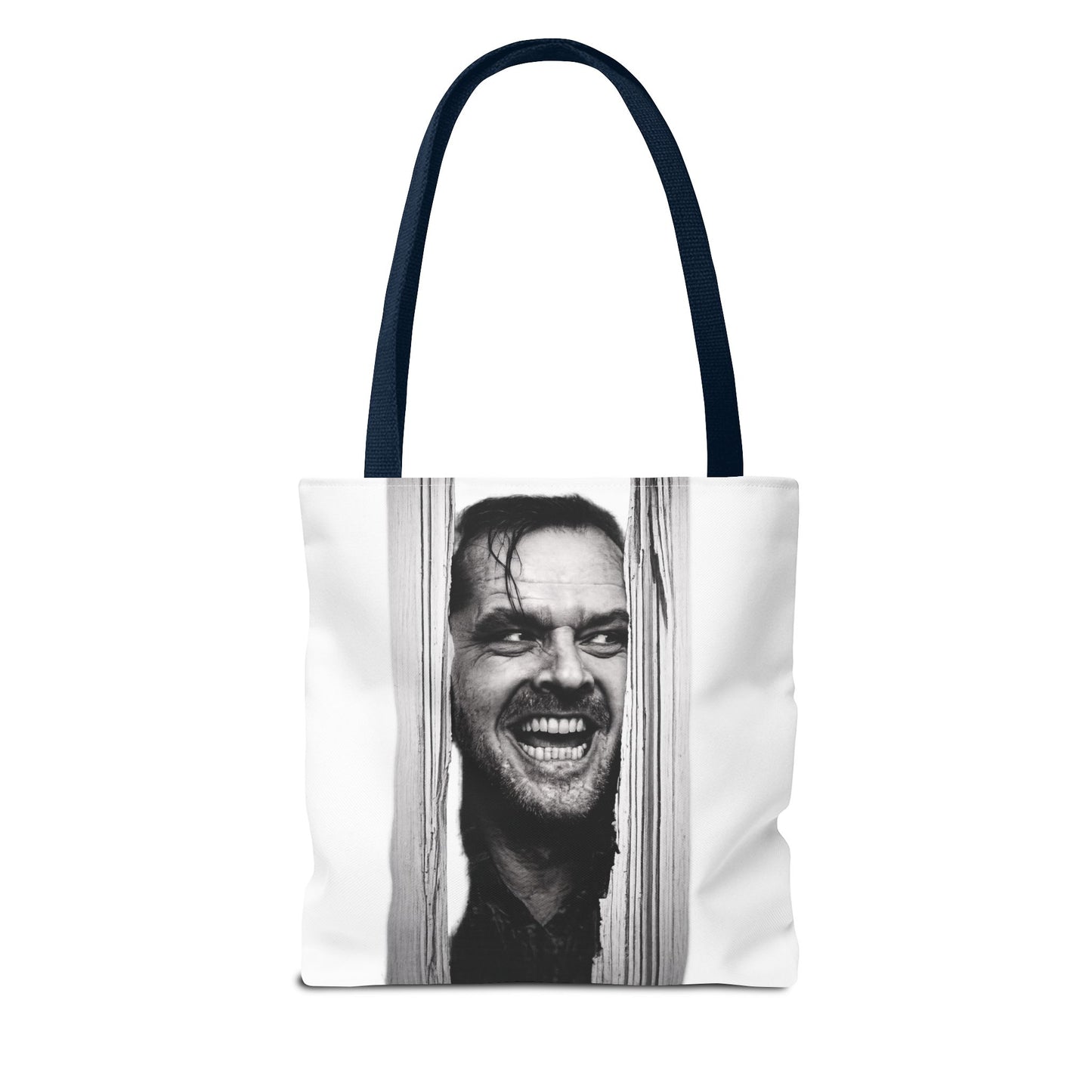 The Shining Tote Bag – Jack Torrance Jack Nicholson Kult-Horror Motiv – Schwarz-Weiß Stofftasche für Filmfans & Horror-Liebhaber