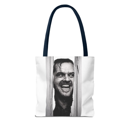 The Shining Tote Bag – Jack Torrance Jack Nicholson Kult-Horror Motiv – Schwarz-Weiß Stofftasche für Filmfans & Horror-Liebhaber