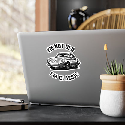 I'm Not Old I'm Classic Sticker – Retro Oldtimer Sportwagen Aufkleber, lustiges Geschenk für Autoliebhaber & Geburtstag