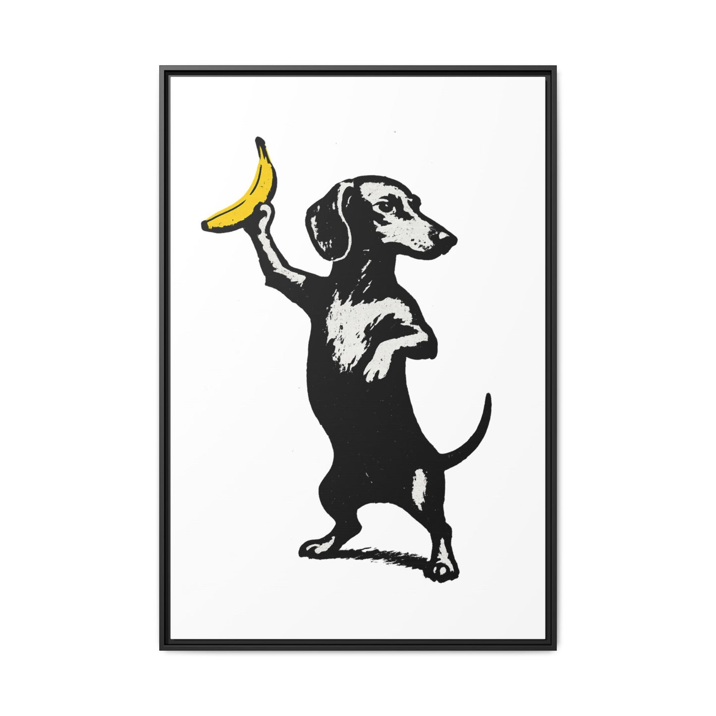 Dackel mit Banane – Banksy-inspirierter Art Print