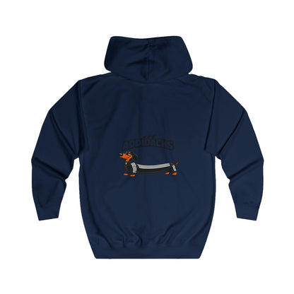 ADDIDACHS Dackel Zip Hoodie - Lustiger Dackel im Sportlook für Hundefreunde & Dackel-Fans