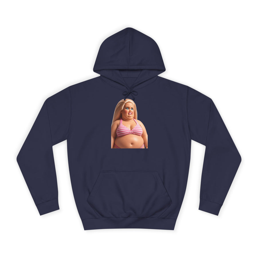 True Insights Genervte Blondine Hoodie – Lustiges Statement-Motiv mit Bikini-Puppe in Oxford Navy