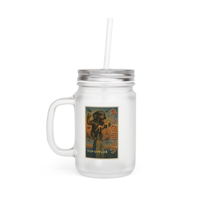 Vintage Motiv – Jar Mug – Dackel Kong | Retro-Henkelglas mit King-Kong-Dackel Motiv für Hunde- & Filmfans | True Insights Design mit Humor