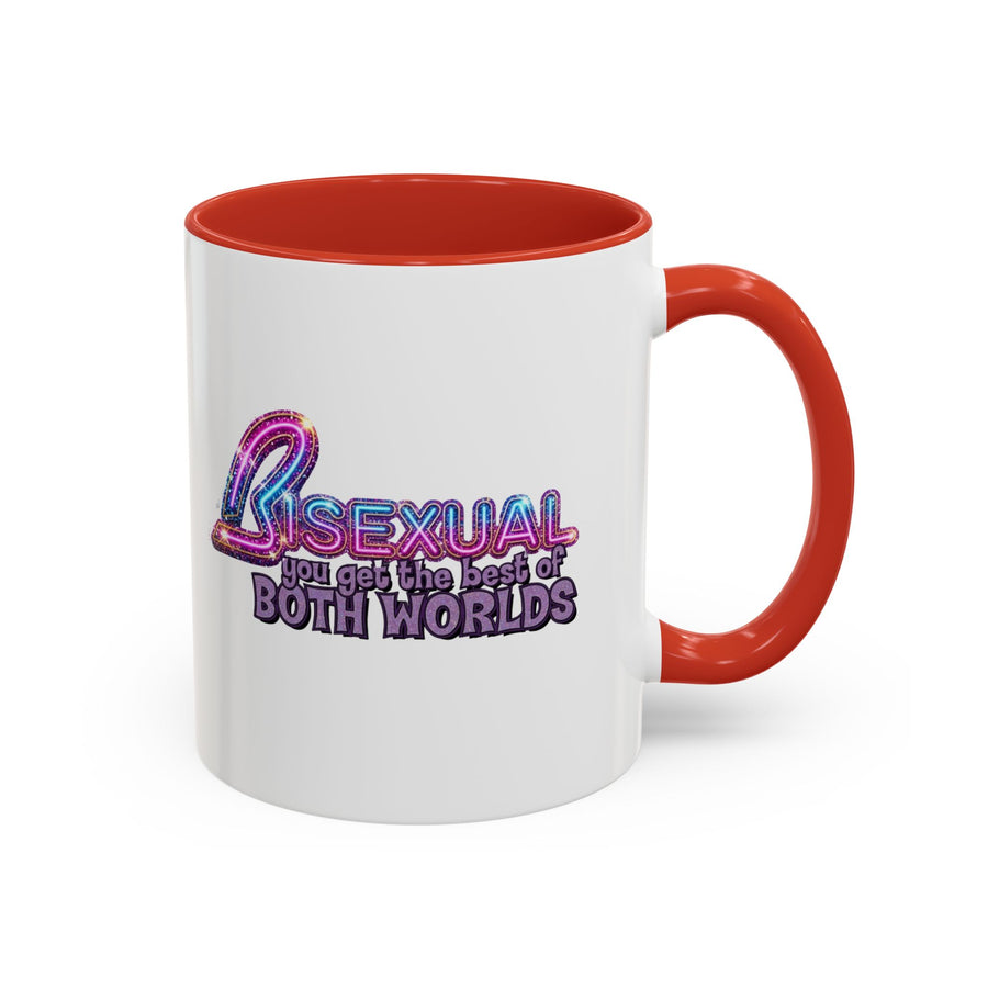 Mug Bisexual – You Get The Best Of Both Worlds | Effet paillettes coloré pour Bi Pride & CSD