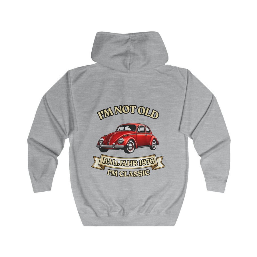 Born in 1976 Zip Hoodie – 50th Birthday Gift | VW Beetle