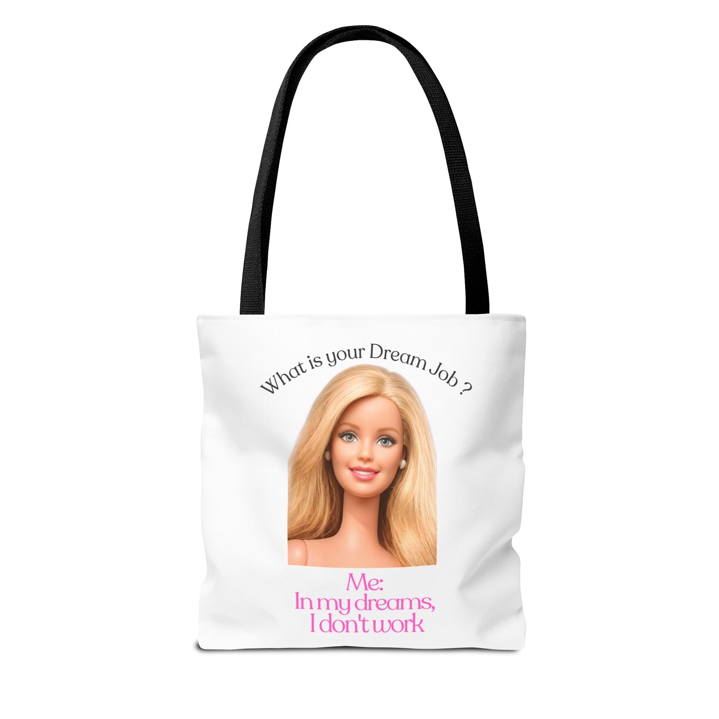 Lustige Tote Bag 'In my dreams I don't work' – Witziger Spruch Anti-Arbeit Stoffbeutel Geschenk für Faulenzer & Tagträumer