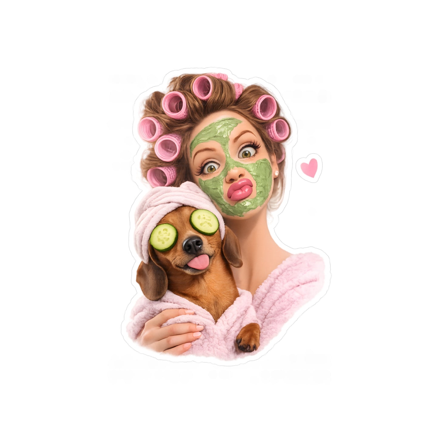 Dackel Spa Sticker – Lustiger Wellness Hund Aufkleber