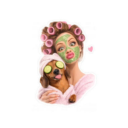 Dackel Spa Sticker – Lustiger Wellness Hund Aufkleber
